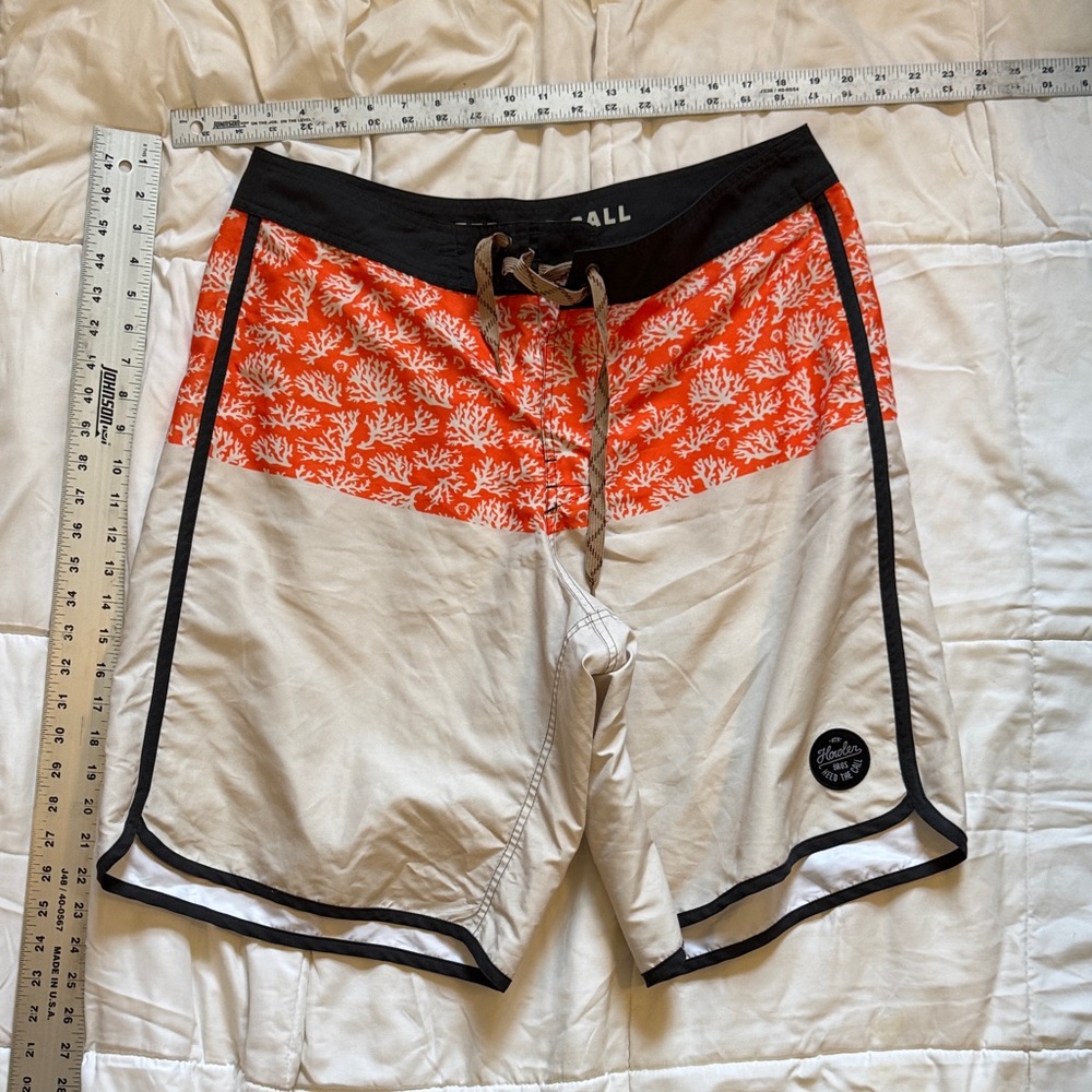 Howler Brothers Coral and Cream Board Shorts